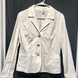 J.Jill Women's White Blazer Jacket~SZ 8~